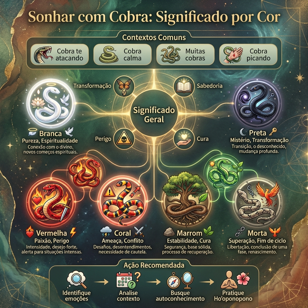 Infográfico: Sonhar com Cobra - Significado por Cor