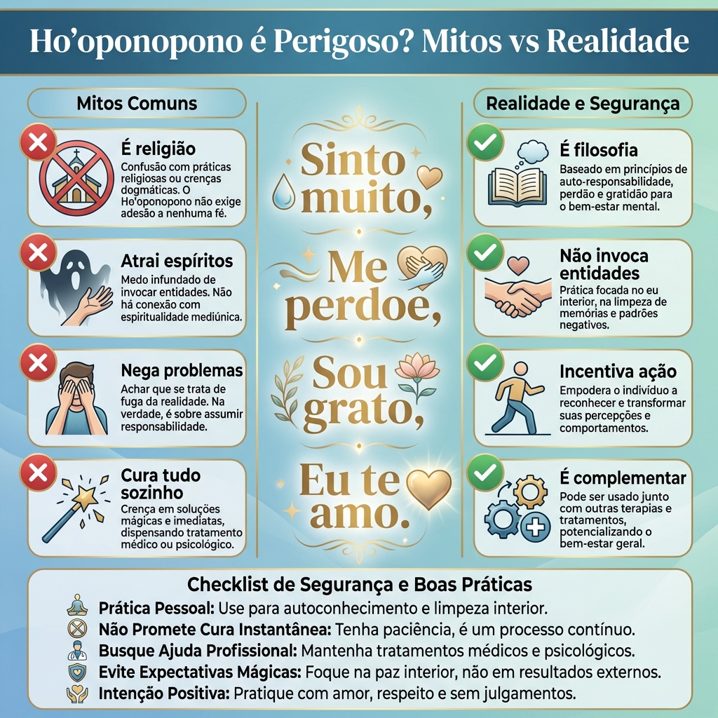Infográfico: Ho'oponopono é Perigoso? Mitos vs Realidade