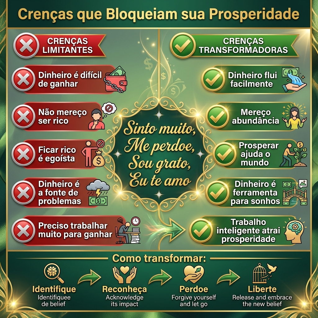 Infográfico: Crenças que Bloqueiam sua Prosperidade