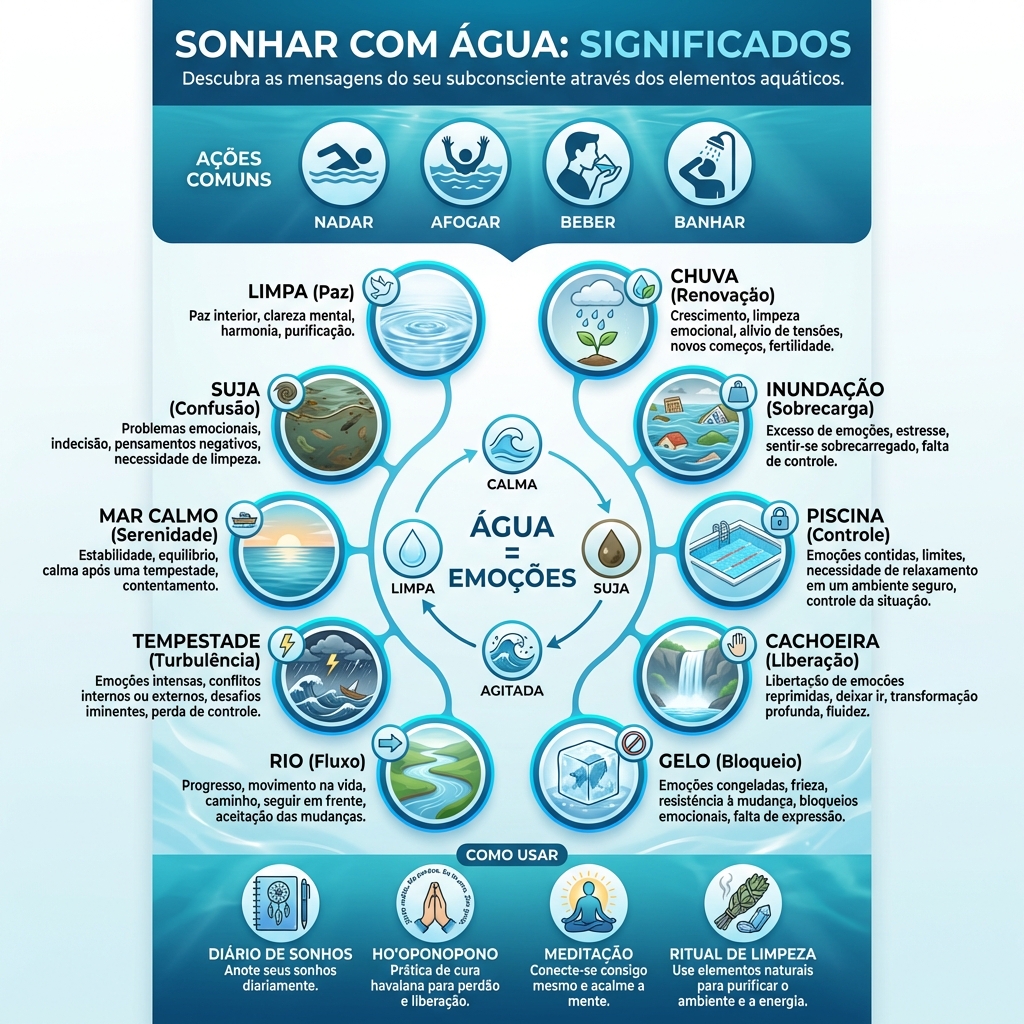 Infográfico: Sonhar com Água - Significados