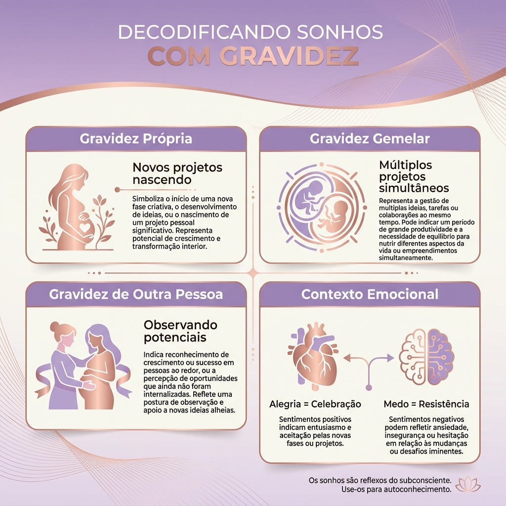 Infográfico: Decodificando Sonhos com Gravidez